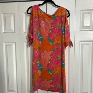 Trina Turk Pink Cold Shoulder Sundress